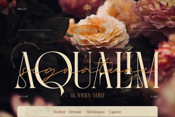Elevate Brand Luxury with Aqualim Signature Typeface